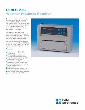 Récepteur fax météo SAM DEBEG 2952